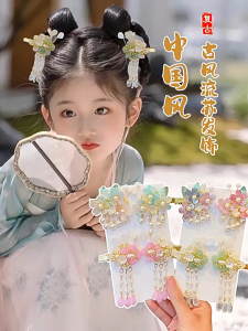 กิ๊บติดผมลายดอกไม้ผีเสื้อน่ารักสไตล์โบราณสำหรับเด็กผู้หญิง