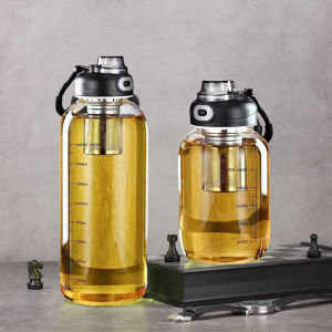 Large Capacity Glass Water Bottles With Tea Strainer Travel Portable Tea Infuser Bottle For Sport Camping Drinkware Gift For Man