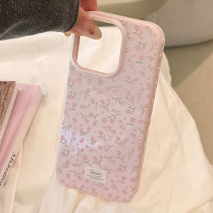 Korean Full Screen Rose Flowers Pattern Soft Phone Case For iPhone 17 16 13 15 12 14 Pro Max Candy Shockproof Protective Cover