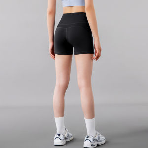 High Waist Yoga Shorts Summer Fitness Pants Striped Dual Match Sport Trousers Abs Slimming Shaping Seamless Gym Shorts