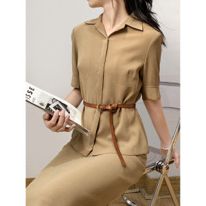 Áo Khoác Thời Trang Mùa Hè Cho Nữ Váy Midi Chất Liệu Polyester Cổ Bẻ Tay Giữa Phong Cách Cổ Điển Bộ Sưu Tập Mùa Hè