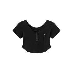 Original Street Dance Style Short round Neck Slim Fit Red Crop Top for Women Breathable Quick Dry Comfortable Cotton T-Shirt