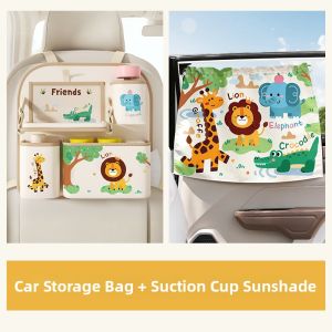 Abu & Mifa | Child-friendly Car Back Seat Organizer with Tissue Box & Foldable Tray