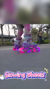 Unicorn and mermaid inline skates roller skates for boys and girls adjustable size 30-41 shiny roller shoes suitable for children beginner 3-12th birthday gift