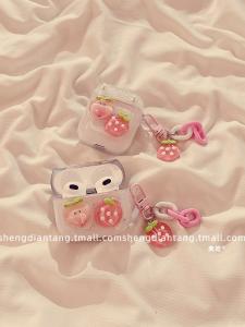 Ốp Lưng Silicon Mềm Dễ Thương Chống Rơi Cho Tai Nghe Bluetooth Không Dây Airpods pro Apple Ốp Lưng Bảo Vệ Hình Dâu Tây Và Hạt Dẻ Cho Airpods 2/3 Phiên Bản Mới