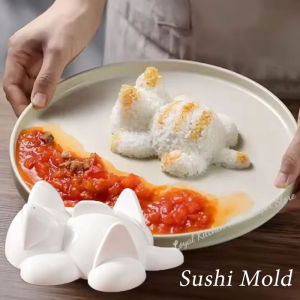 แม่พิมพ์แมวการ์ตูนน่ารักแบบทำข้าวปั้นแม่พิมพ์ซูชิสำหรับเด็กมันบดข้าวบดฟักทองอุปกรณ์ทำขนมอุปกรณ์ครัว