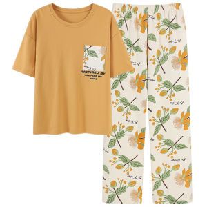 MiiOW | ชุดนอนผ้าฝ้ายแท้ 100% สำหรับผู้หญิง ฤดูร้อน 2025 ชุดสองชิ้นแขนสั้นพร้อมแผ่นเสริมหน้าอก ชุดอยู่บ้าน ใส่กลางแจ้งได้ คอลเลกชันใหม่