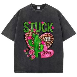 PAZHAOLANG | Plus Size American Street Style Aged Washed Short Sleeve Tshirt