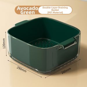 Multi-function Double-layer Vegetable Washing Basket
