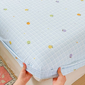 100% Cotton Fitted Sheet Pillowcase 25cm Deep Pocket Wrinkle Fade Resistant Easy Care Bed Cover Breathable Mattress Cover
