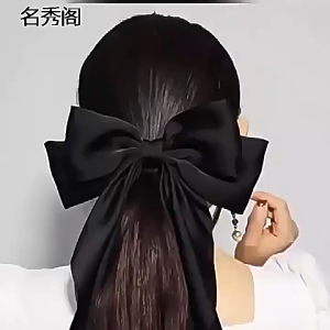 Retro Large Ribbon Bow Hair Clip Hairpin for Women Korean Fashion Sweet Vintage Elegant Plain Color Beach Party Hair Accessories