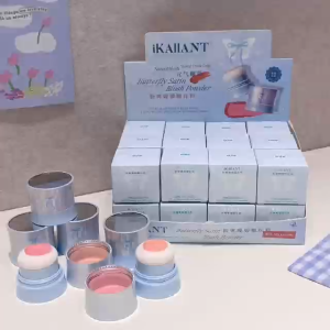 New iKAIIANT pink mist butterfly satin blursh powder with mirror & sponge