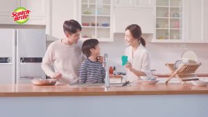 3M™ Scotch-Brite® Scrub Dots Heavy Duty Sponge Daya gosok kuat 1 pak/ 2 pcs membersihkan peralatan dapur