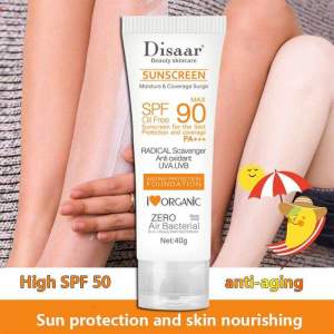 Disaar Sunscreen SPF90 krim pelindungan matahari spf tinggi telstur ringan nipis tidak menyebabkan pori tersumbat