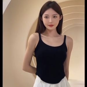 (SG InStock) Low Back Padded Viscose Cropped Camisole Tank Top (Crop Blouse Bare Back Singlet Camisole) -YGR04