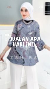 ATASAN BLUS BATIK WANITA KERJA SERAGAM KANTORAN MODERN TERLARIS MURAH MEWAH MOTIF KEKINIAN