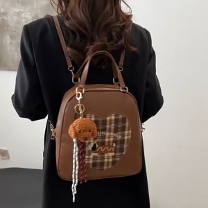 Balo da thời trang caro Y2K mùa đông xuân cá tính xinh xắn 6203