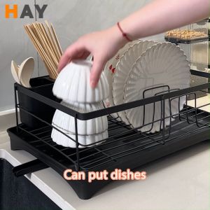 Rak Pinggan Dish Drainer Dish Rack Auto Drainer Tray Stainless Steel Kitchen Organizer Rak Dapur Storage Rack Sinki Rak Pinggan Mangk