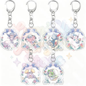 Bandai | Móc Khóa Acrylic Hình Hoa Vintage Móc Treo Túi Anime Pocket Monsters Espeon Wigglytuff Sneasel Leafeon Dành Cho Túi Xách
