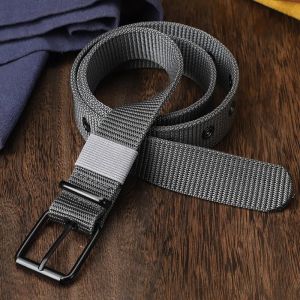 Mens Belt Porous Canvas Pin Buckle Leather Belt Outdoor Sports Belt Womens Trendy Eyelet Belt With Jeans Belt For Men Women