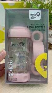 HIPPOLAND Botol Persegi Bayi Anti Perut Kembung Botol Penyimpanan Makanan Bayi Mulut Lebar 270ml 437