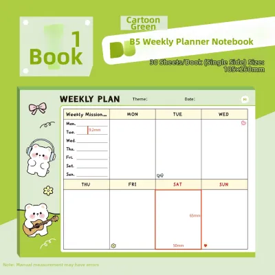 Self Discipline Study Work Planner Daily Schedule Week Diary Notebook