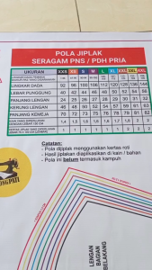 POLA JIPLAK SERAGAM PNS PDH PRIA |  SEWING PATTERN POLA MENJAHIT
