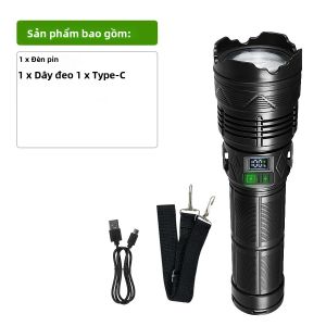 300000000LM Đèn Pin LED Sạc Chiến Thuật Đèn Pin Siêu Sáng 5000M Di Động ABS Đèn Cắm Trại Chống Nước Chống Sốc