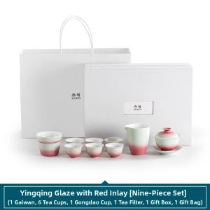 SANXUN | Fine Porcelain Gaiwan Tea Set for Home Use