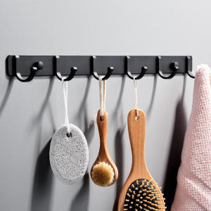 Bathroom Metal Towel Rack Wall Mounted Coat Rack with Hook Key Rail Multi-Function Rust-Resistant Aluminium Coat Hook for Bedroom Entryway