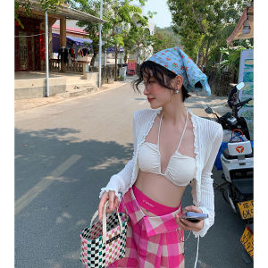 DULA Short Knitted Sun Protection Cardigan Womens Thin Summer New Style Slimming Outerwear Top Korean Style Commute Fashion