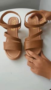 Giày xăng đan nữ cao gót da bò thật cao cấp VI VI .Đế cao 7 phân.