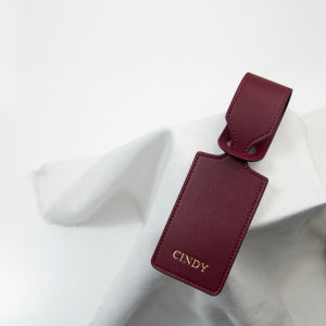 Genuine Light Luxury Leather Luggage Tag Minimalist Suitcase Anti-Lost Listing Custom Logo Name Boarding Pass