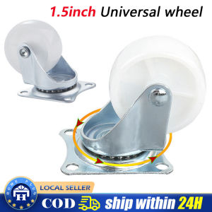 Universal Swivel Casters: 1.5\" Furniture Wheel Castor White PP Nylon Dual Roller Wheel
