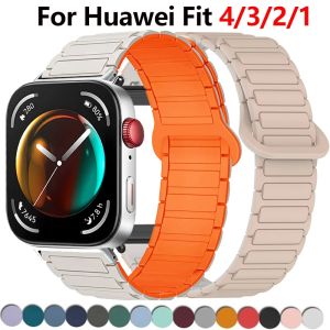 Magnetic Loop Strap For Huawei Fit 4 3 Strap Accessories Silicone Replacement belt Correa Bracelet for Huawei watch fit3 2 1Band