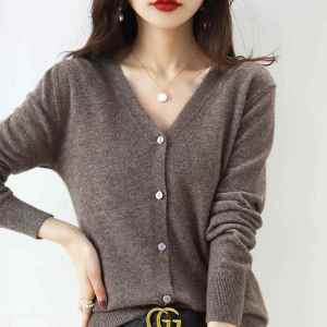 เสื้อสเวตเตอร์ถักคอวีเอวสูง แขนยาว บาง สำหรับผู้หญิง แฟชั่นฤดูร้อน แจ็คเก็ตกันแดด ทรงหลวม ลำลอง เสื้อคลุมกันหนาว