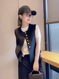 Stylish Single-Button Womens Vest Top Layer Autumn 2023 Fashionable Sleeveless Jacket Outerwear Multi-Functional Early Autumn New Arrival