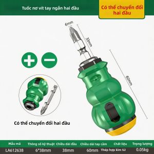 LAOA | Bộ Tua Vít Đa Năng Từ Tính 2 Trong 1 Bằng Thép Hợp Kim LAOA S2 Có Tay Cầm Bằng Nhựa Cao Su Bộ Mũi Vít Phillips & Đầu Dẹt