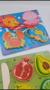 [BIG SALE] Papan Puzzle Kayu Multi Fungsi - Lacing Game - Cutting Board - Mainan Edukasi