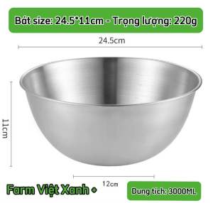 Bát Tô Thau Inox 304 Bát Tô Trộn Nhào Bột Thau Trộn Salad Đựng Thực Phẩm Hằng Ngày Có Vạch Chia Dung Tích ML Rõ Nét