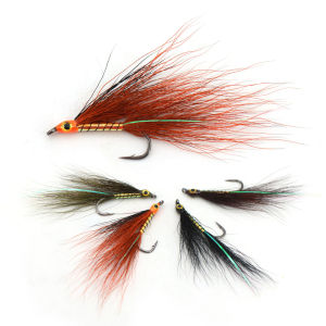 2PCS/4PCS Classic Bucktail Fly 3D Fish Eye Minnow Streamer Fly Barbed Hook Baitfish Fly Fishing Flies Bass Pike Fishing