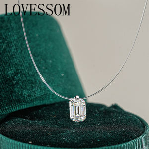 A 925 silver 1 carat moissanite classic casual versatile high-quality invisible fishing line star tears clavicle necklace