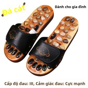 DUZUIHOU | Dép massage chân đá cuội từ tính chống trơn trượt bấm huyệt lòng bàn chân
