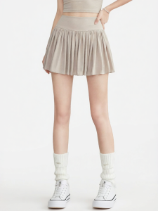 aziztas | Anti-See Through Pleated Lace Skirt Shorts