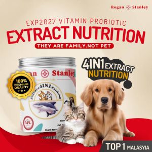 BUY 500g FREE 200g ROGAN & STANLEY 4IN1 EXTRACT NUTRITION Pet Supplement Cat Dog Health Fish Oil Probiocitc Licithin Shark Bone Pets Hair Skin Digestion Vitamin