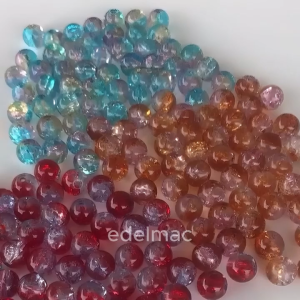 Manik Mote 8mm Bulat Kaca Retak Akrilik Kalung Gelang Aksesoris Hiasan Kerajinan