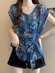 Shalldoer | Áo sơ mi không tay in họa tiết thời trang Pháp cổ điển dành cho nữ mùa hè 2025 Áo sơ mi công sở đa năng thanh lịch