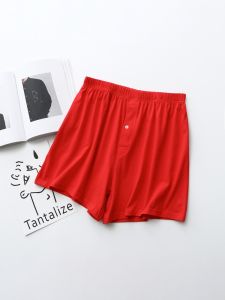 Red Pure Cotton Loose High Waist plus Size Underwear for Middle Aged And Elderly Men Arrogant Snake Pattern Boxer Shorts