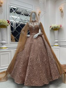 RK GAUN PENGANTIN MODERN BAHAN SEQUEEN / BAJU PENGANTIN BARBIE / GAUN PENGANTIN MEWAH