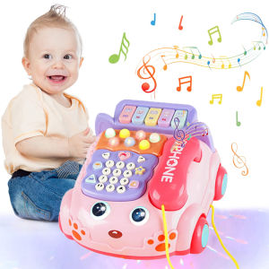 Cartoon Phone Toy Baby Piano Music Light Toy Children Pretend Phone Toy Gift Early Education Gift